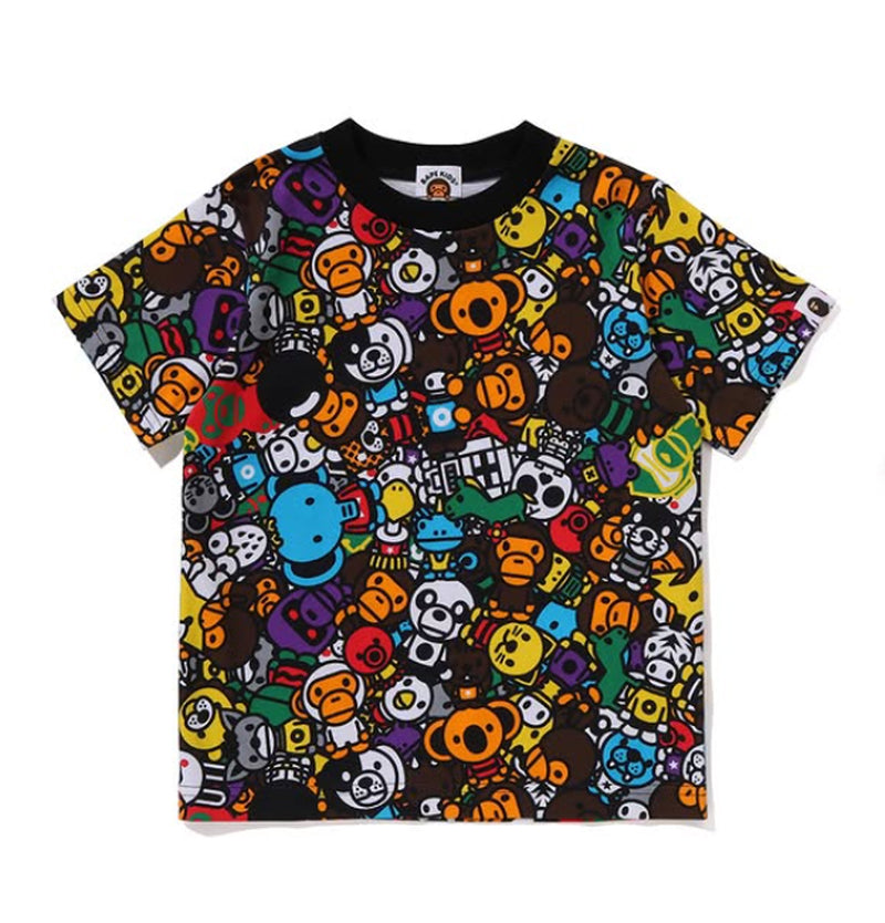 A BATHING APE BAPE KIDS MILO ALL SAFARI TEE