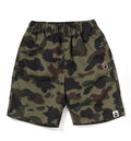 A BATHING APE BAPE KIDS 1ST CAMO ONE POINT BEACH SHORTS