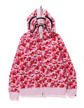 A BATHING APE ABC CAMO DOUBLUE SHARK FULL ZIP HOODIE