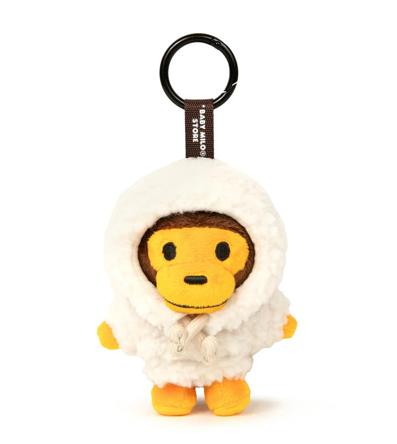 A BATHING APE BABY MILO STORE BABY PLUSH DOLL MILO HOODIE KEYCHAIN