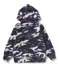 A BATHING APE BAPE KIDS GLITCH WOODLAND CAMO SHARK ZIP HOODIE
