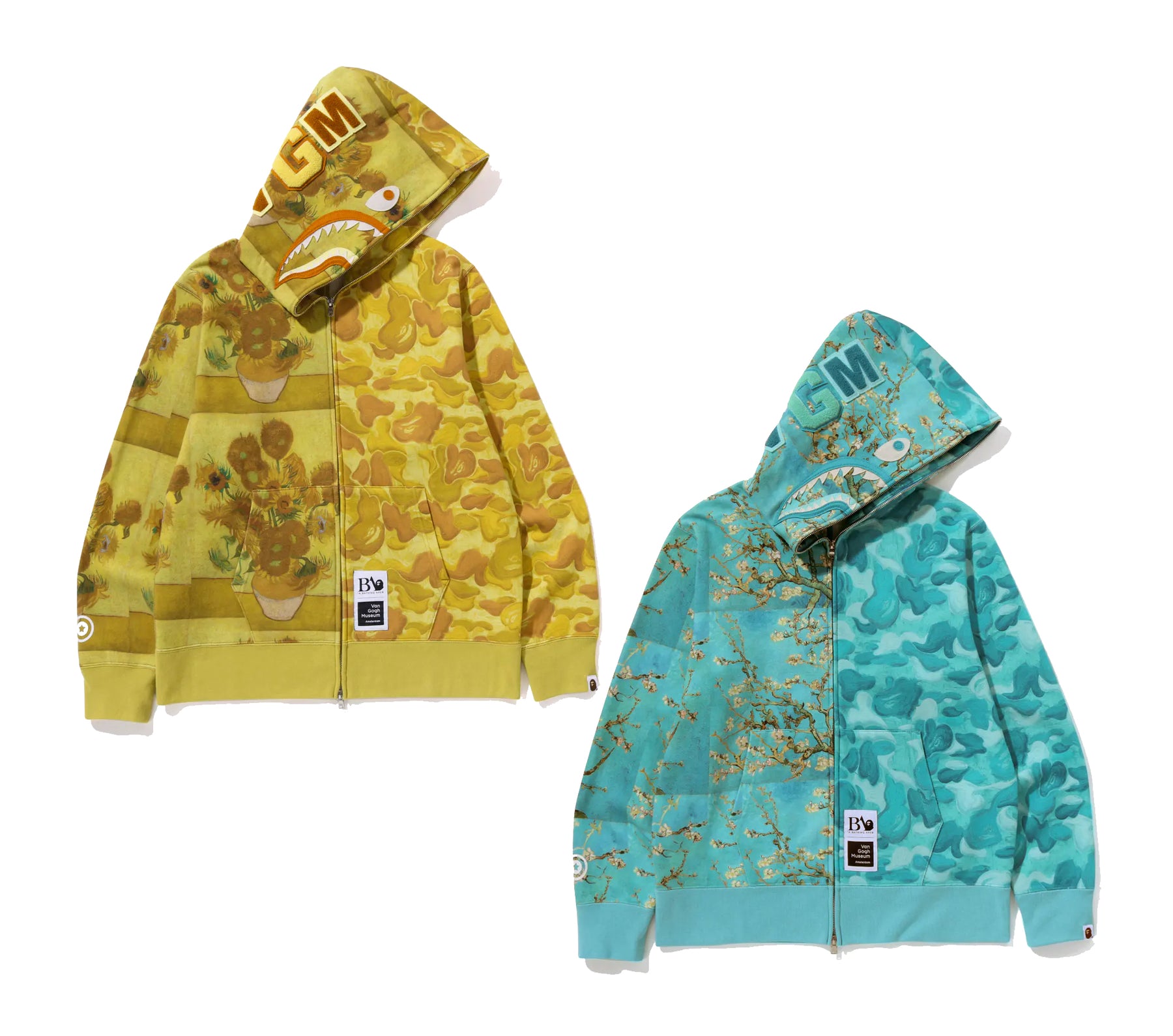Hoodie Vans Bape Real A BATHING APE BAPE X VAN GOGH MUSEUM SHARK