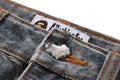A BATHING APE Ladies' FAKE PRINT MULTI LOGO DENIM SKIRT - happyjagabee store