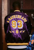 A BATHING APE BAPE x M&N NBA LOS ANGELS LAKERS SATIN JACKET