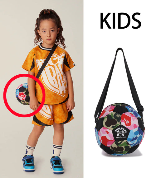 A BATHING APE BAPE KIDS ABC CAMO MILO SOCCER BALL SHOULDER BAG