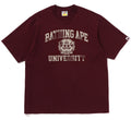 A BATHING APE SPRAY PRINT COLLEGE LOGO RELAXED FIT TEE