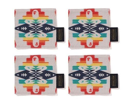 A BATHING APE BAPE x PENDLETON SQUARE COASTER 4P SET