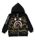A BATHING APE BAPE KIDS 1ST CAMO SHARK PATCH ZIP HOODIE