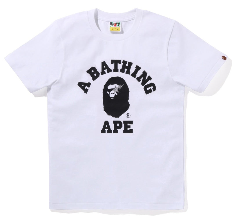 A BATHING APE Ladies' COLLEGE CRYSTAL STONE STA TEE