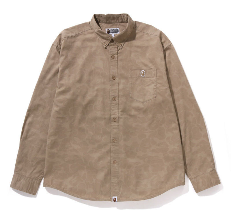 A BATHING APE TONAL SOLID CAMO POCKET SHIRT