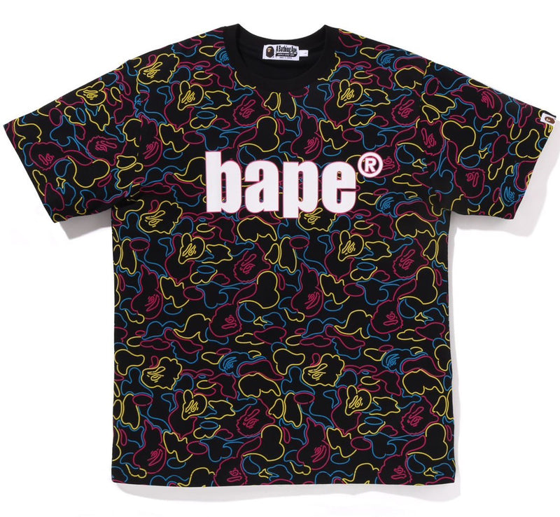 A BATHING APE NEON CAMO BAPE TEE