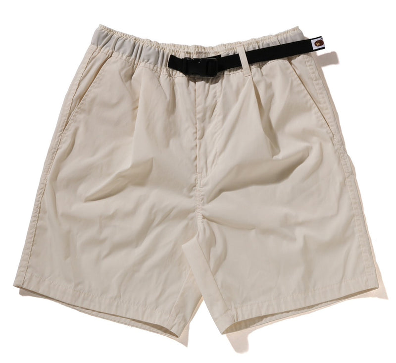 A BATHING APE BELT 1 PLEAT ELASTICATED RELAXED FIT SHORTS