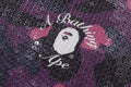 A BATHING APE Ladies' COLOR CAMO APE HEAD SEQUIN CROPPED FULL ZIP HOODIE