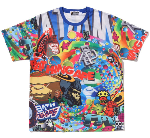 A BATHING APE BAPE OVERALL PRINT TEE