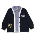 A BATHING APE BAPE KIDS 1ST CAMO APE HEAD SHIRT LAYERED CARDIGAN