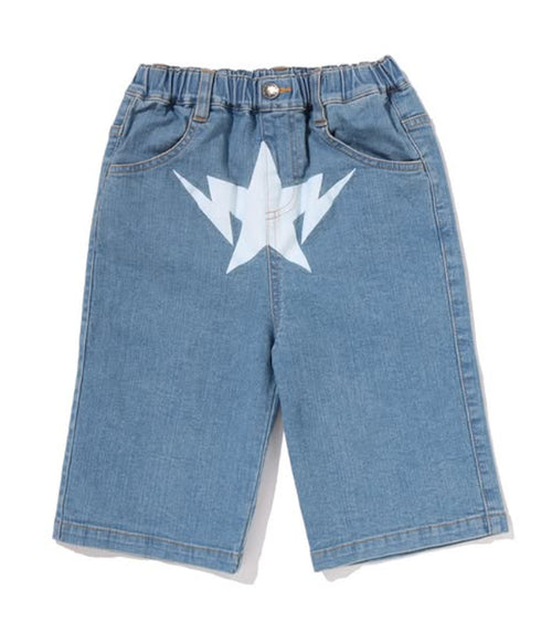 A BATHING APE BAPE KIDS TWIN STA 10 OZ DENIM SHORTS