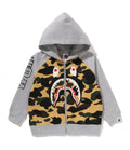 A BATHING APE BAPE KIDS 1ST CAMO SHARK PATCH ZIP HOODIE