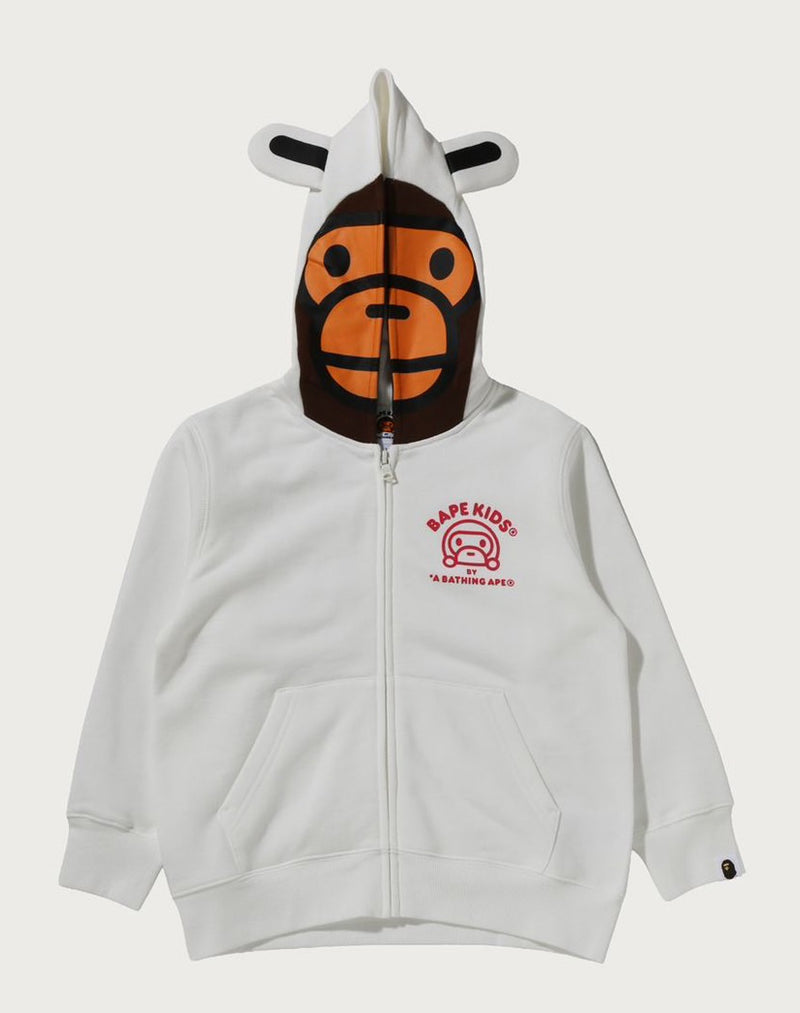 A BATHING APE BAPE KIDS BABY MILO FRIENDS ZIP HOODIE