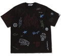 A BATHING APE OVERALL PRINT RELAXED FIT TEE