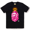 A BATHING APE Ladies' COLOR CAMO MILO ON APE HEAD TEE