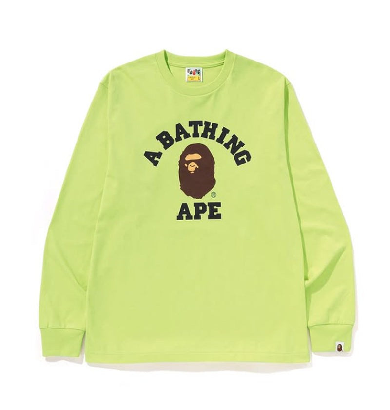 A BATHING APE COLLEGE L/S TEE