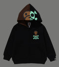 A BATHING APE BABY MILO SKULL GLOW IN THE DARK ZIP HOODIE