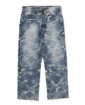 A BATHING APE SOLID CAMO JACQUARD DENIM PANTS