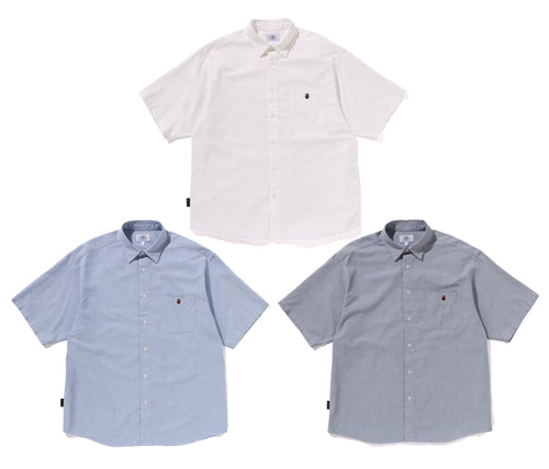 A BATHING APE ONE POINT CORDURA OXFORD S/S SHIRT ( RELAXED FIT )