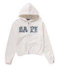 A BATHING APE Ladies' CRYSTAL STONE BAPE ZIP HOODIE