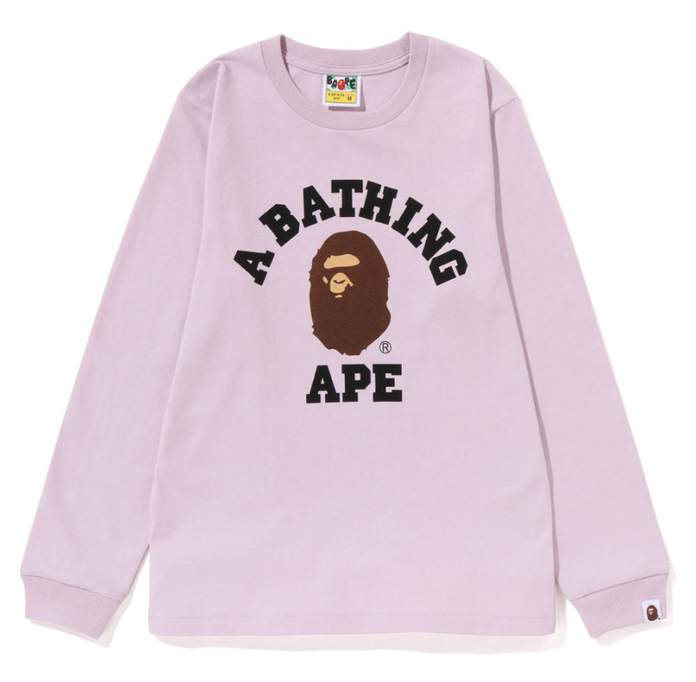 A BATHING APE Ladies' PIGMENT COLLEGE L/S TEE – happyjagabee store