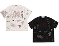 A BATHING APE OVERALL PRINT RELAXED FIT TEE