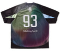A BATHING APE TIE DYE STA STRIPE PATTERN RELAXED FIT FOOTBALL JERSEY TEE