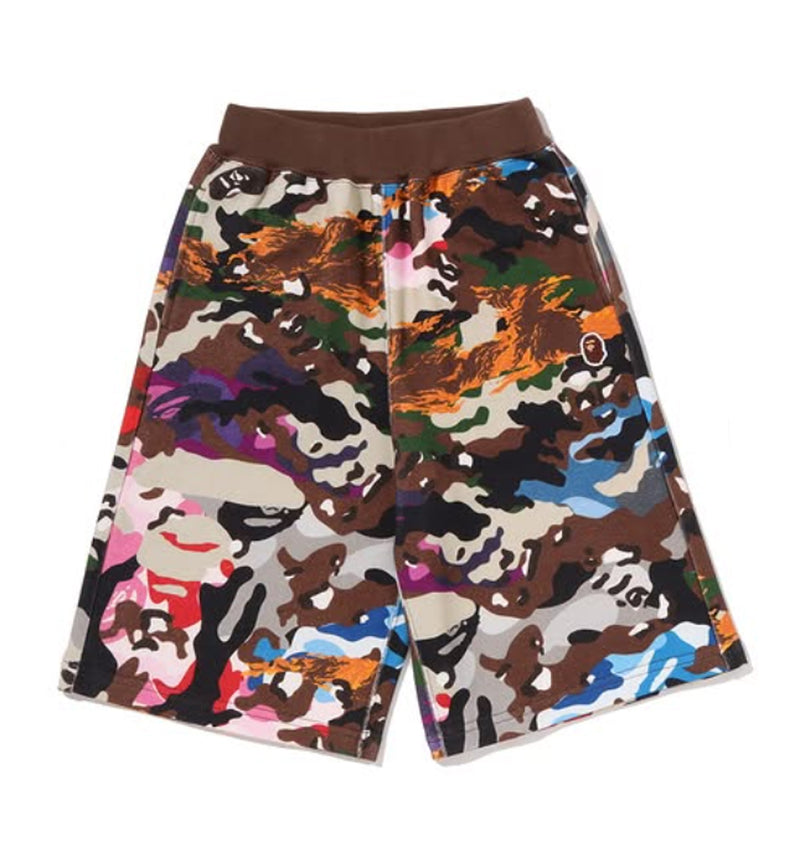 A BATHING APE BAPE KIDS HYBRID CAMO ONE POINT SHORTS