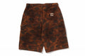 A BATHING APE SOLID 1ST CAMO GARMENT DYED RELAXED FIT WORK SHORTS
