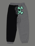 A BATHING APE BAPE KIDS BABY MILO SKULL GLOW IN THE DARK SWEAT JOGGER PANTS