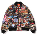 A BATHING APE HYBRID CAMO MULTI BADGE PADDED MA-1 JACKET