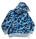 A BATHING APE ABC CAMO RAYON RELAXED FIT SHARK FULL ZIP HOODIE