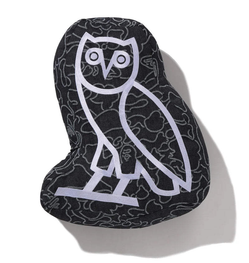 A BATHING APE BAPE x OVO NEON 1ST CAMO JACQUARD DENIM CUSHION