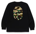 A BATHING APE 1ST CAMO BIG APE HEAD L/S TEE