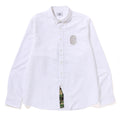 A BATHING APE APE HEAD EMBROIDERY OXFORD SHIRT ( RELAXED )