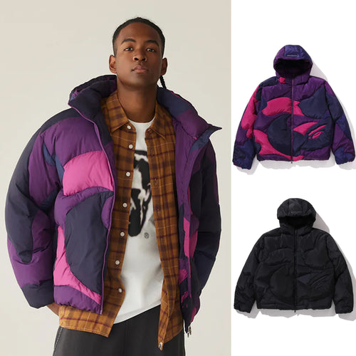 A BATHING APE MEGA COLOR CAMO QUILTED DOWN JACKET