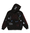 A BATHING APE ALLOVER PRINT RELAXED FIT PULLOVER HOODIE