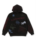 A BATHING APE ALLOVER PRINT RELAXED FIT PULLOVER HOODIE