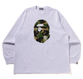 A BATHING APE ABC CAMO APE HEAD RELAXED FIT L/S TEE