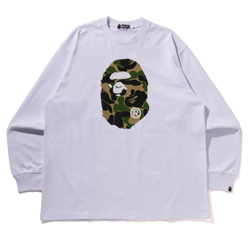 A BATHING APE ABC CAMO APE HEAD RELAXED FIT L/S TEE