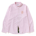 A BATHING APE APE HEAD EMBROIDERY OXFORD SHIRT ( RELAXED )