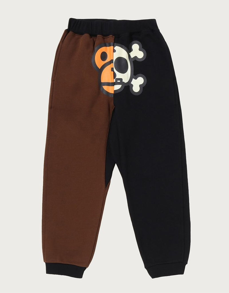 A BATHING APE BAPE KIDS BABY MILO SKULL GLOW IN THE DARK SWEAT JOGGER PANTS