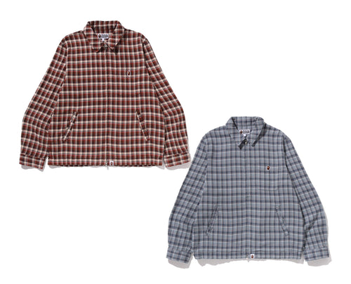A BATHING APE BAPE CHECK ZIP SHIRT - happyjagabee store