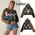 A BATHING APE Ladies' STA OVER PRINT 1ST CAMO CRYSTAL STONE COLLEGE FULL ZIP HOODIE