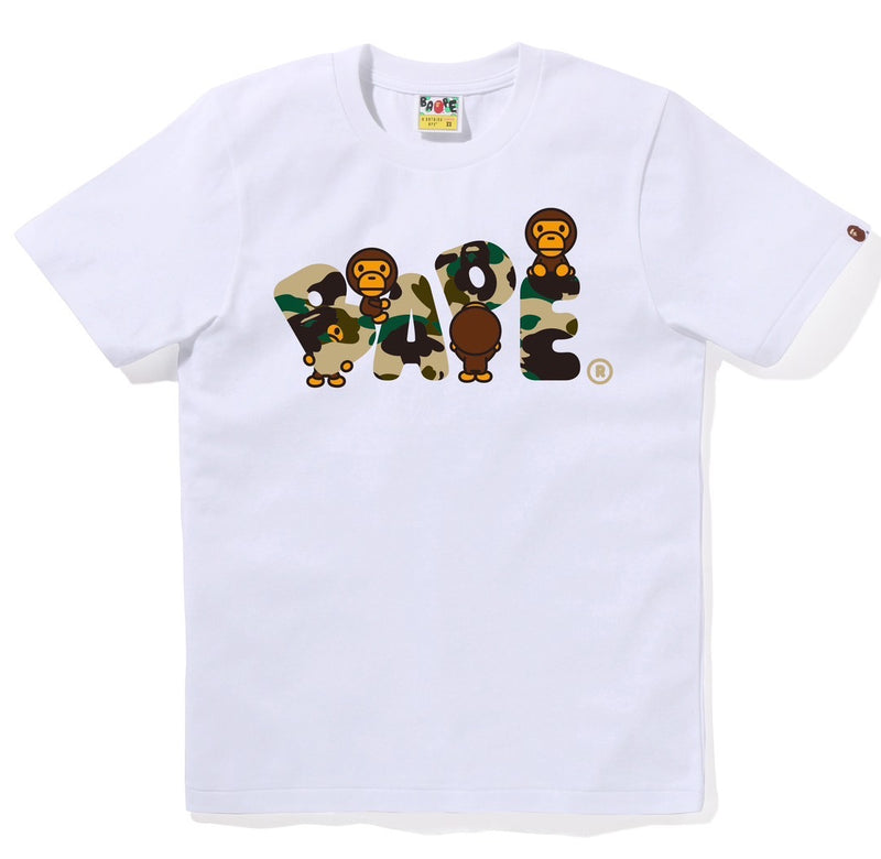A BATHING APE Ladies' 1ST CAMO MILO BAPE LOGO TEE